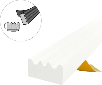 Obrázok produktu pre 10m E 15mm x 8mm Okenné tesnenie Dverové tesnenie Samolepiace EPDM - biele
