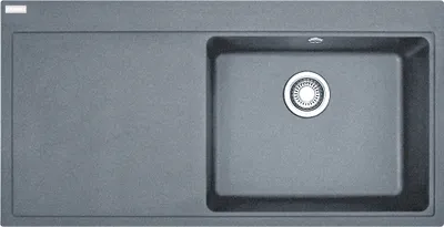 Immagine prodotto di Lavello FRANKE MYTHOS MTG 611 in STONE GREY con vasca a destra e valvola a pulsante / Dimensioni di incasso 980 x 495 mm / Lavello da incasso / Lavello in granito