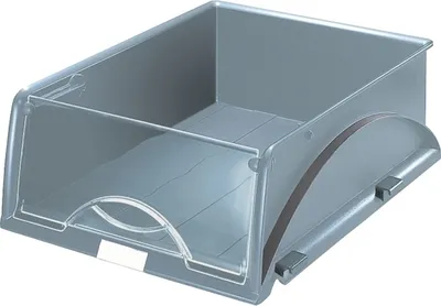 Image de Corbeille à courrier Sorty A4 grise Paquet de 4 pièces