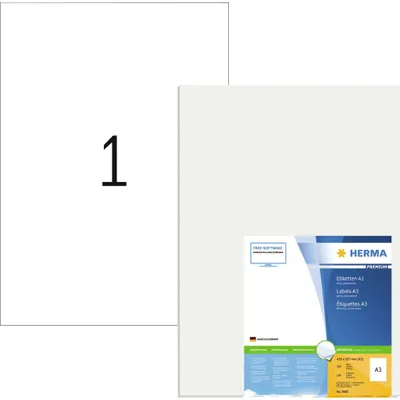 Produktbild von A3-Etiketten Premium, weiß 297x420 mm Papier matt 100 St.