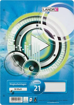 Produktbild von LANDRÉ Landré Ringbucheinlage DIN A4 liniert 70g/m² holzfrei 4fach Lochung weiß 50 Bl./Pack.