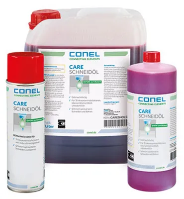 Produktbild von CONEL CARE Schneidöl, DVGW- Vollsynthetisch & mineralölfrei, 250 ml Quetsch-Spritzflasche