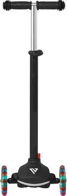 Image de Trottinette SucceBuy pour enfants (3 roues) à partir de 3 ans, avec roues lumineuses, guidon réglable en hauteur, plateau antidérapant et cadre léger en aluminium, convient jusqu'à 75 kg, noir