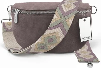 Produktbild von ARTVALL - Umhängetasche aus Wildleder, Klein mit verstellbarem Schultergurt, abnehmbares Taschenband, Crossbody Bag in Lila