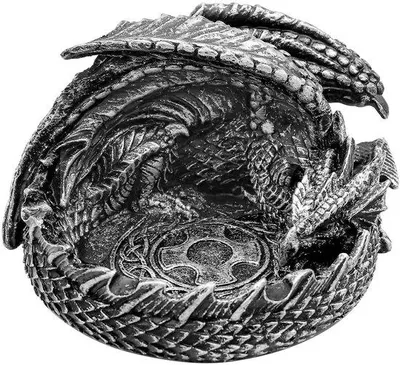 Produktbild von Handgefertigter Spielaccessoire - Drachen-Statue - Tischspiel - Holz - 12 x 10 x 3 cm - Spielsteinhalter