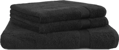 Produktbild von Betz 3-tlg. Saunatuch Set PREMIUM 1 Saunatuch 2 Handtücher 100%Baumwolle  Farbe: schwarz