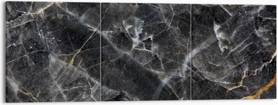 Produktbild von Bild auf Leinwand - Leinwandbild - 3 Teile - Marmor Stein Schwarz - 150x50cm - Wand Bild - Wanddeko - Wandbilder - Leinwanddruck - Bilder - Wanddekoration - Leinwand bilder - Wandbild - CA150x50-4899