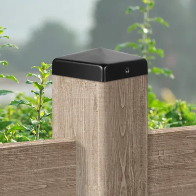 Produktbild von Fiqops 10x Pfostenkappe Pyramiden Abdeckkappe Kappen Zaunkappe Robuste Schwarz 71mm