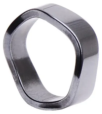 Produktbild von Ring aus echtem Hämatit gewellt grau dunkelgrau glatt Hämatitring Steinring Innenumfang 64mm  Ø20.4mm