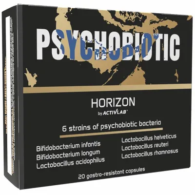 Produktbild von Activlab Horizon Psychobiotic Kapseln Probiotikum 6 Bakterienstämme FOS Präbiotikum Darmflora Nahrungsergänzung