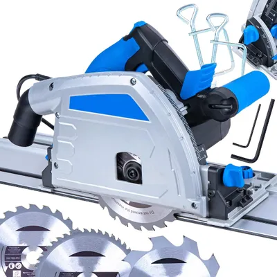 Obrázek produktu pro GEKO | Ruční okružní pila s vodicí lištou, 1200 W, 165 mm, sada s příslušenstvím, okružní pila, pro dřevo, měkké kovy, dlaždice