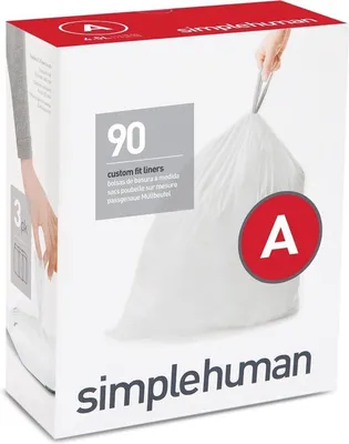 Produktbild von simplehuman CW0250, 4,5 l, Weiß, Kunststoff, 398 mm, 289 mm, 90 Stück(e)