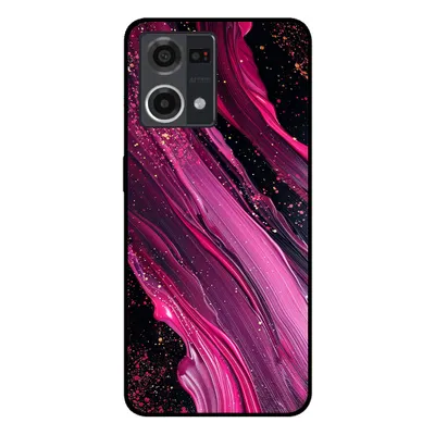 Produktbild von Smartphonica Handyhülle passend für Oppo Reno7 4G mit Marmor  aufdruck - TPU Rückseite Fall Marmor Design - Lila Rosa