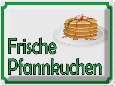 Produktbild von vianmo Blechschild 30x40 cm frische Pfannkuchen Verkauf Essen Trinken Hofladen Marktstand Laden