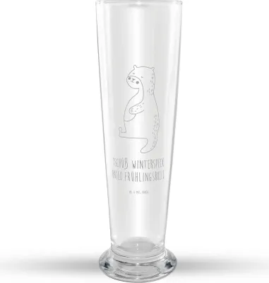 Produktbild von Mr. & Mrs. Panda Bierglas Otter Bauch - Transparent - Geschenk, Weißbierglas, Weizenbier Glas, Sportmuffel, Bier, Winterspeck, Mr Mrs Weizenglas, Essen. Foodlover, dick