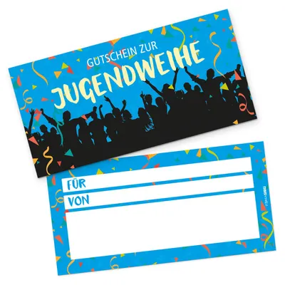 Produktbild von itenga Geschenkgutschein Jugendweihe - Gutschein zum Ausfüllen Karte