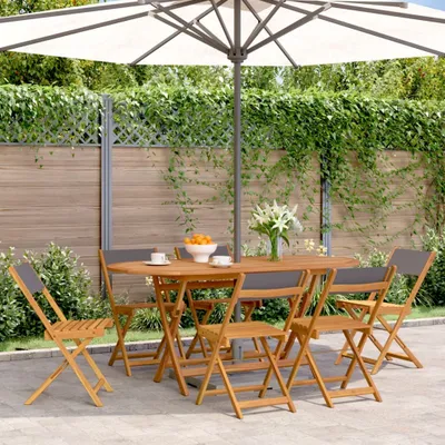Produktbild von Maison Exclusive - Gartenstühle 6 Stk. Klappbar Anthrazit Stoff und Massivholz