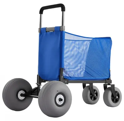 Productafbeelding van Bolderkar Opvouwbare Strandkar - Ballonbanden 30 cm - 75 kg Draagvermogen - Aluminium