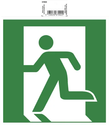 Image de Exacompta Panneau PVC adhésif antidérapant évacuation gauche 20x20cm Vert 67002E