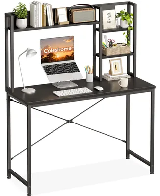 Schreibtisch mit Regalen, 100x40 cm, Schwarz