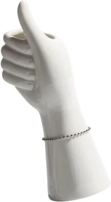 Produktbild von Dekorative Vase - Blumentopf Handform - Startseite Dekoration - Abstraktes Design - 19x6.5x4CM - Weiß