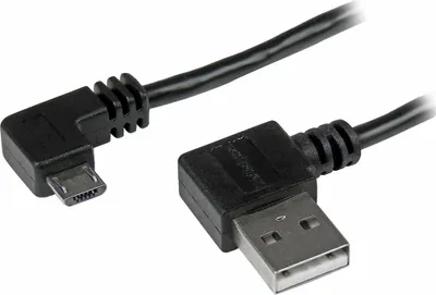 Obrázok produktu pre StarTech.com USB2AUB2RA1M, 1 m, USB A, Micro-USB B, USB 2.0, Samec/samec, Čierna