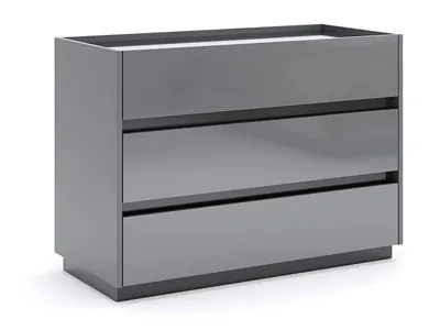 Produktbild von Kommode Teo – 3 Schubladen – Grafit – 100×73×47 cm – Modern – Stauraum für Schlafzimmer Wohnzimmer