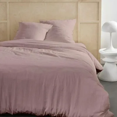 Obrázek produktu pro Bettwäscheset - TODAY - 123667 - 2 Personen - 260x240cm - Baumwollgaze einfarbig - Sandrosa