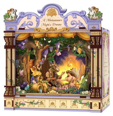Produktbild von 3D Holzpuzzle Bauset DIY Book Nook Ein Sommernachtstraum mit LED Beleuchtung