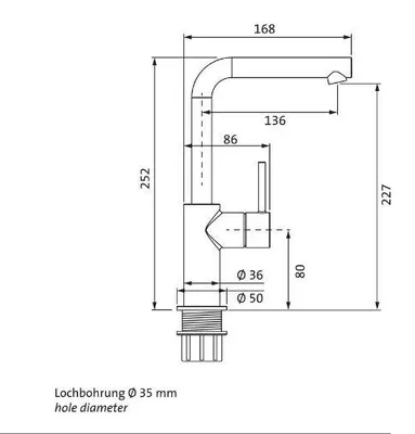 Immagine prodotto di Herzbach SIRO PVD GOLD WT - Miscelatore monoforo, maniglia laterale, senza scarico, oro