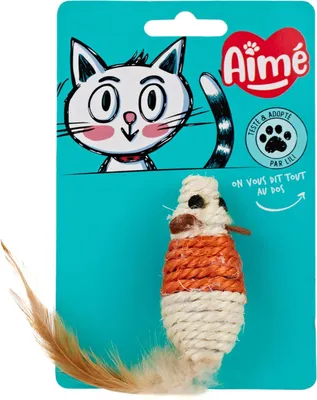 Immagine prodotto di Giocattolo per gatti, topo in sisal con erba gatta