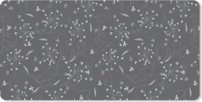 Produktbild von MuchoWow® Mauspad Mousepad Blumen - Weiß - Muster 60x30 cm - Mousepads - Maus Mat - Pad - Mausunterlage - Nachhaltig