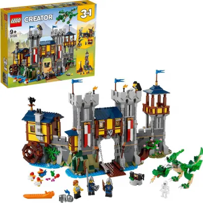 Produktbild von LEGO Creator Mittelalterliche Burg Konstruktionsspielzeug mit Drachen Figur, Schloss-Spielzeug 31120