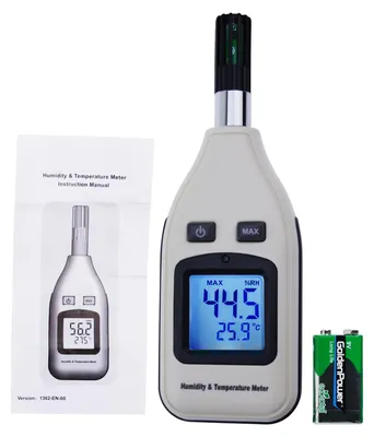 Digitales Feuchtigkeits- & Temperaturmessgerät 0–100 % RF, -30–70 °C