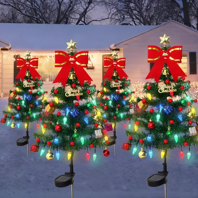 2er-Set Solar-Kunstkerstbomen, 85 cm, 40 LEDs, wasserdicht