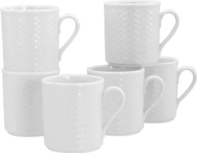 Produktbild von CreaTable, 24644, Polo Weiss, Kaffeebecher 6-tlg, Porzellan