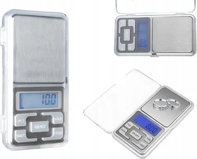 Produktbild von Präzisions-Taschenwaage 200g 0,01g für Schmuck & Edelsteine, 12x6,2x2 cm, mit Schutzklappe, 5 Maßeinheiten