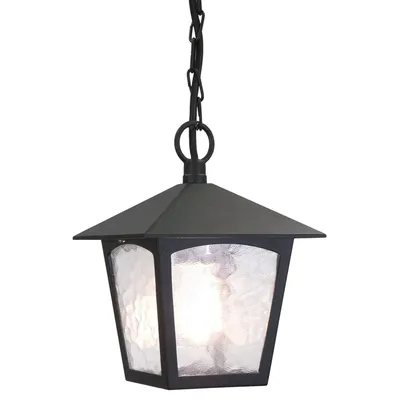 Obrázek produktu pro Venkovní závěsné světlo černé IP43 E27 sklo hliník rustikální venkovní lampa zahrada terasa