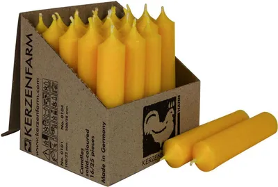 Produktbild von 25 Stabkerzen Currygelb 100 x 22 mm Kerzenfarm Kerzen Candle