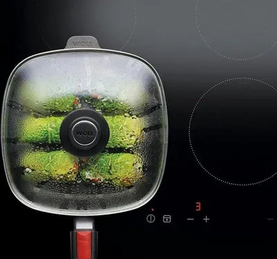 Image de Couvercle en verre de sécurité Famanu, carré, 20 x 20 cm - Valve de vapeur en acier inoxydable - Transparent - Résistant à la chaleur du four jusqu'à 250°