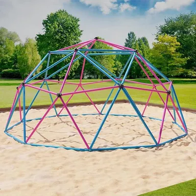 Produktbild von VESKA Klettergerüst DomeClimber Kinder Metall Kletterkuppel Geodome (10FT - 305cm, blau/pink)