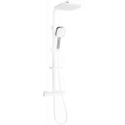 Obrázek produktu pro Mexen CQ33 odkrytý sprchový set s dešťovou sprchovou hlavicí a termostatickou sprchovou baterií, Bílá/Chromovaná - 772503395-21
