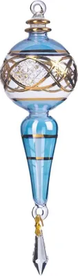 Productafbeelding van Goodwill kerstbal, druppelvorm, handgeblazen glas, blauw, diameter 21 cm