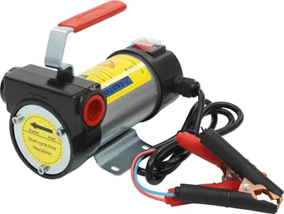 Produktbild von Diesel Kraftstoff-Transferpumpe - Selbstansaugende Dieselpumpe - DC 12V - 200 W - 45 L/min - Förderhöhe 7 m, Saughöhe 5 m - Gusseisen - 19 mm Anschlüsse - Rot