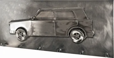 Produktbild von Haku Wandgarderobe, schwarz-nickel - Maße: 80 cm x 13 cm x 35 cm; 32817