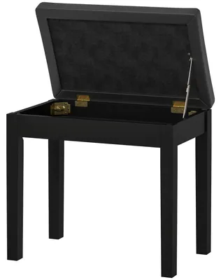 Produktbild von HOMCOM Klavierbank Klavierhocker mit Stauraum, Holzbeine, Kunstleder, Schwarz