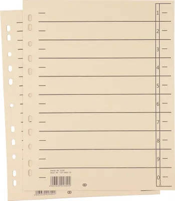 Produktbild von Trennblatt oeco 1458 A4 230g Karton chamois 100 Stück Packung mit 10 Stück
