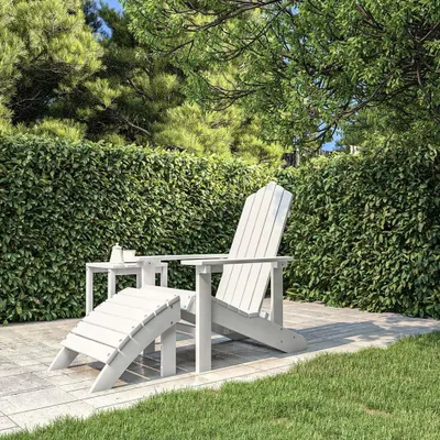 Produktbild von Adirondack-Stuhl mit Fußhocker aus HDPE, Weiß
