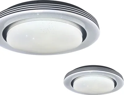 Zdjęcie produktu dla Plafon LED okrągły KELLY czarno-biały 48W Odcienie bieli 3360lm tworzywo sztuczne wym:8x48x48cm IP20 Milagro
