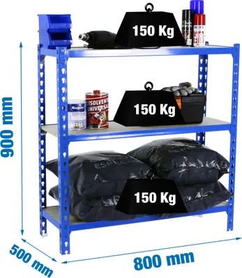 Produktbild von MADERCLICK MINI 3/500 900 BLAU/MADEIRA Metallregal